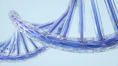 futuristic organic shaped DNA structure