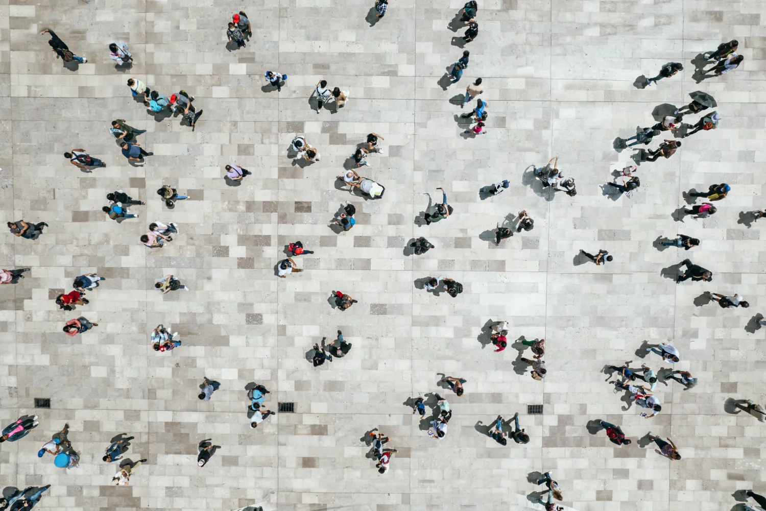 Aerial view of a crowd