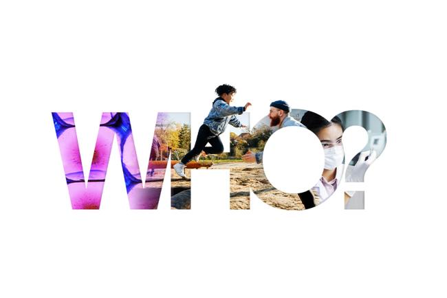 Collage of images coming through the word WHO?
